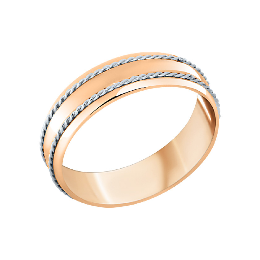 Кольцо обручальное из комбинированного золота Платина 01-5246-00-000-1111-39